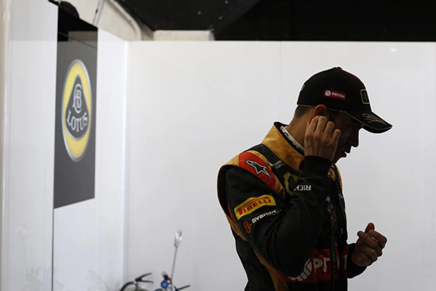 Friday: Maldonado sends a Lotus in progress into the wall
