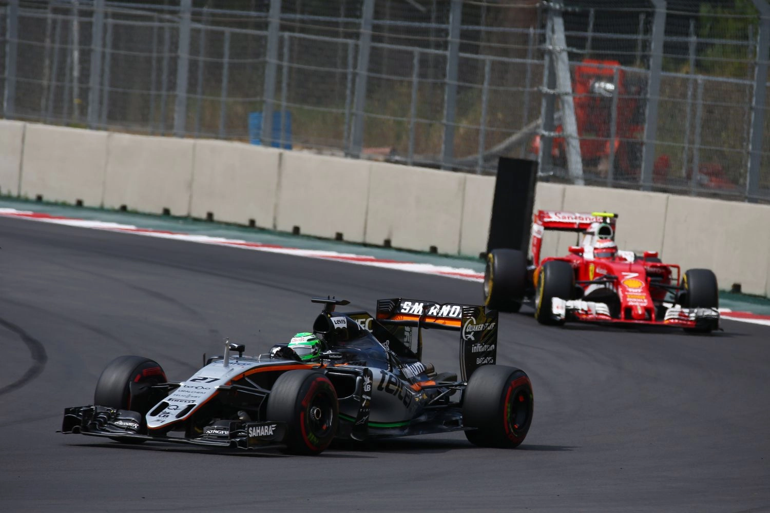 Nico Hülkenberg forced to concede defeat to Kimi Räikkönen at the end of the race