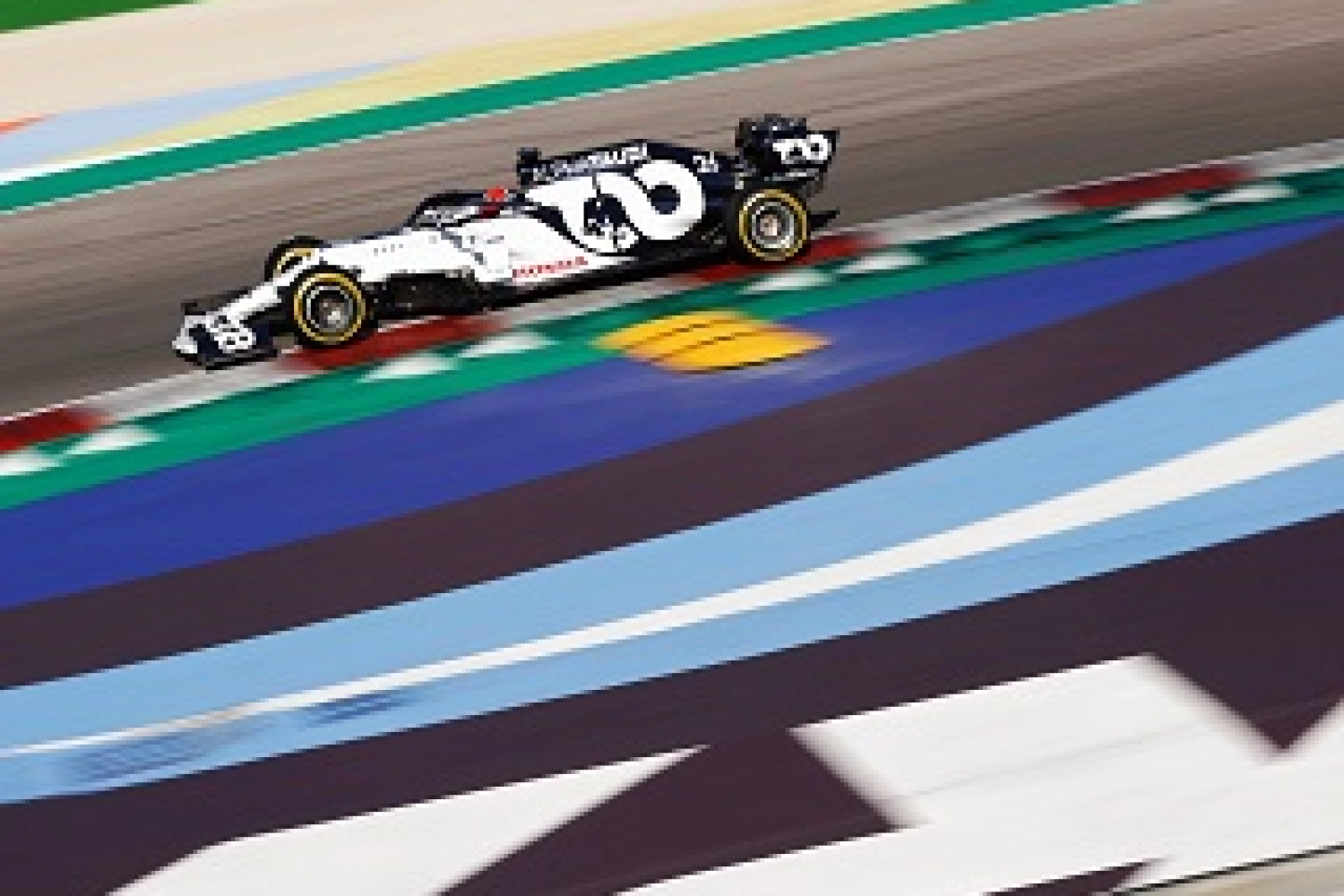 The AlphaTauri AT01 on track at Misano