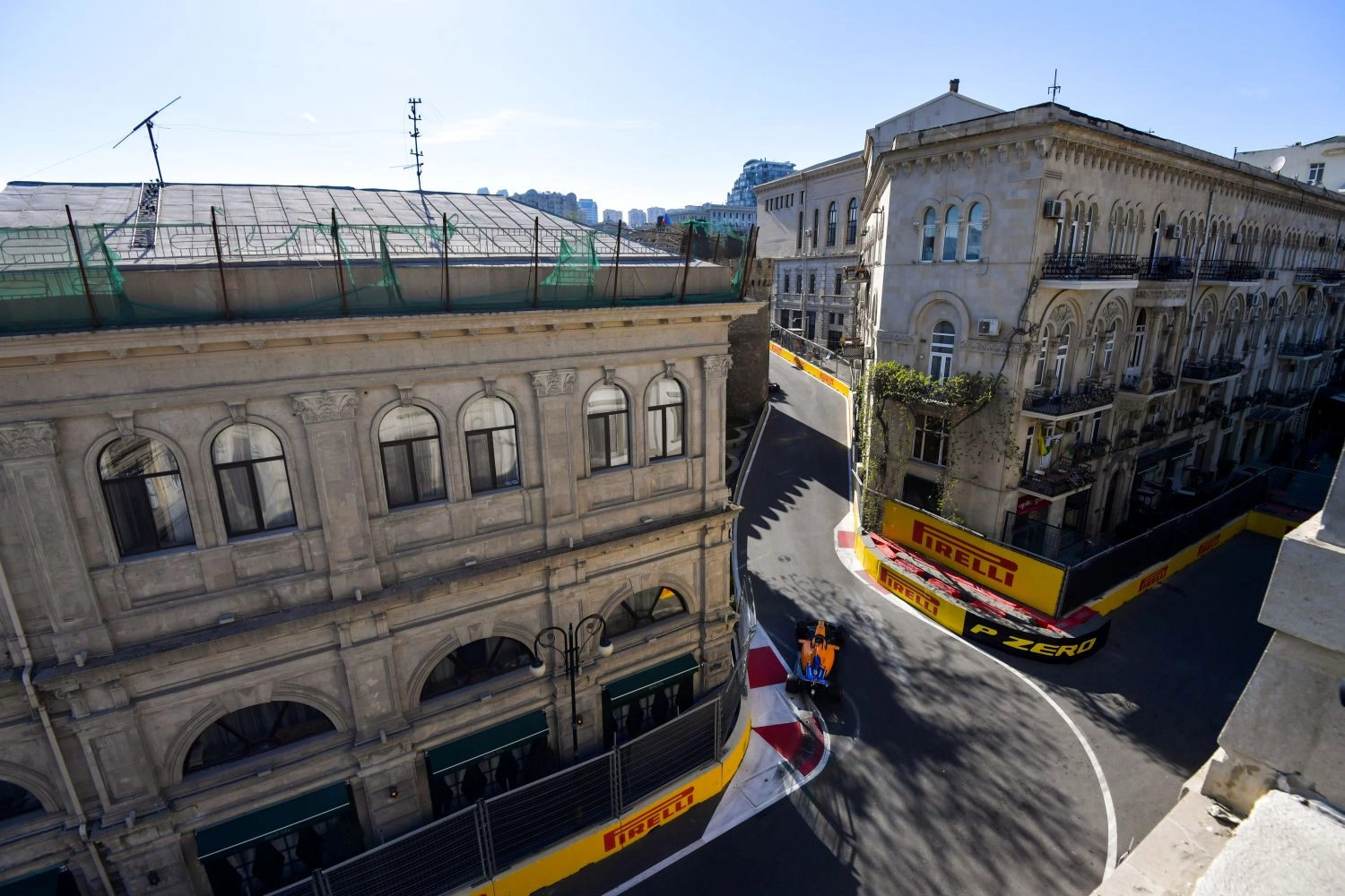 A redesigned curve in the old town of Baku to make it pass faster
