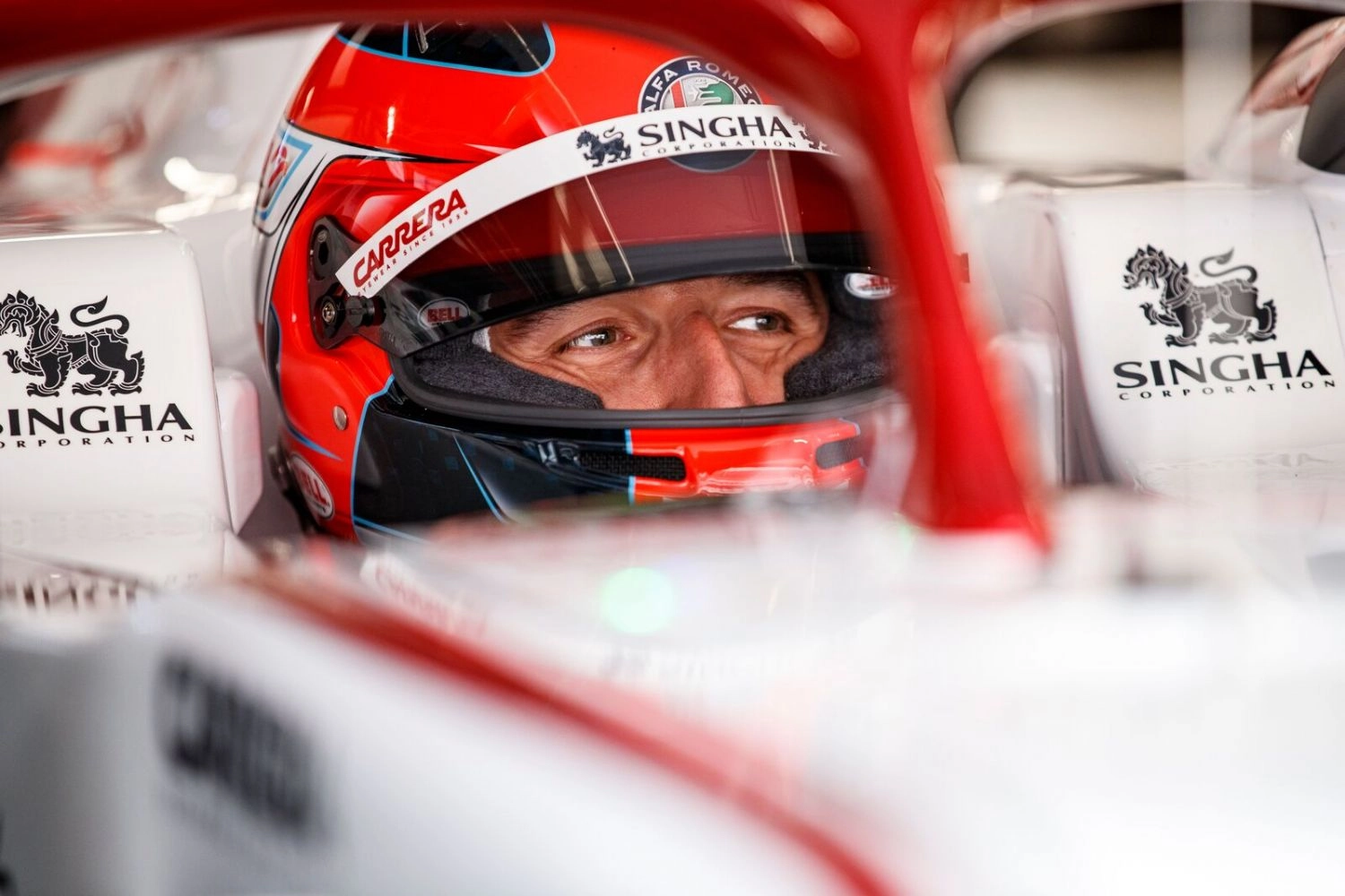 Robert Kubica at the wheel of the Alfa Romeo during Free Practice 1