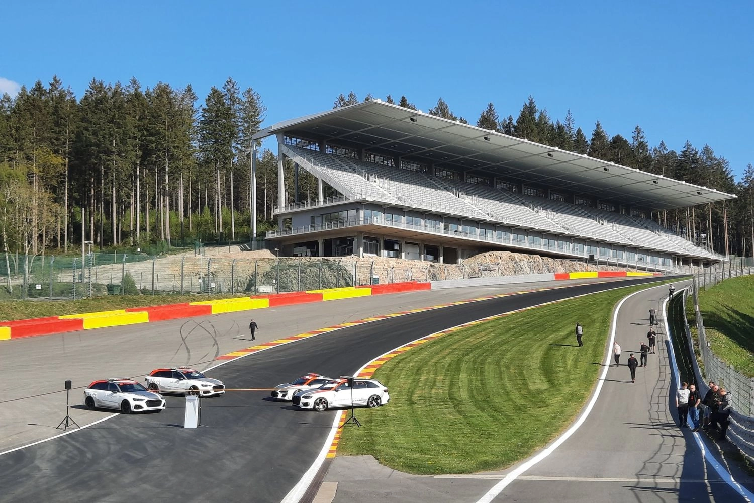 The new grandstand at the top of Raidillon de Spa was inaugurated