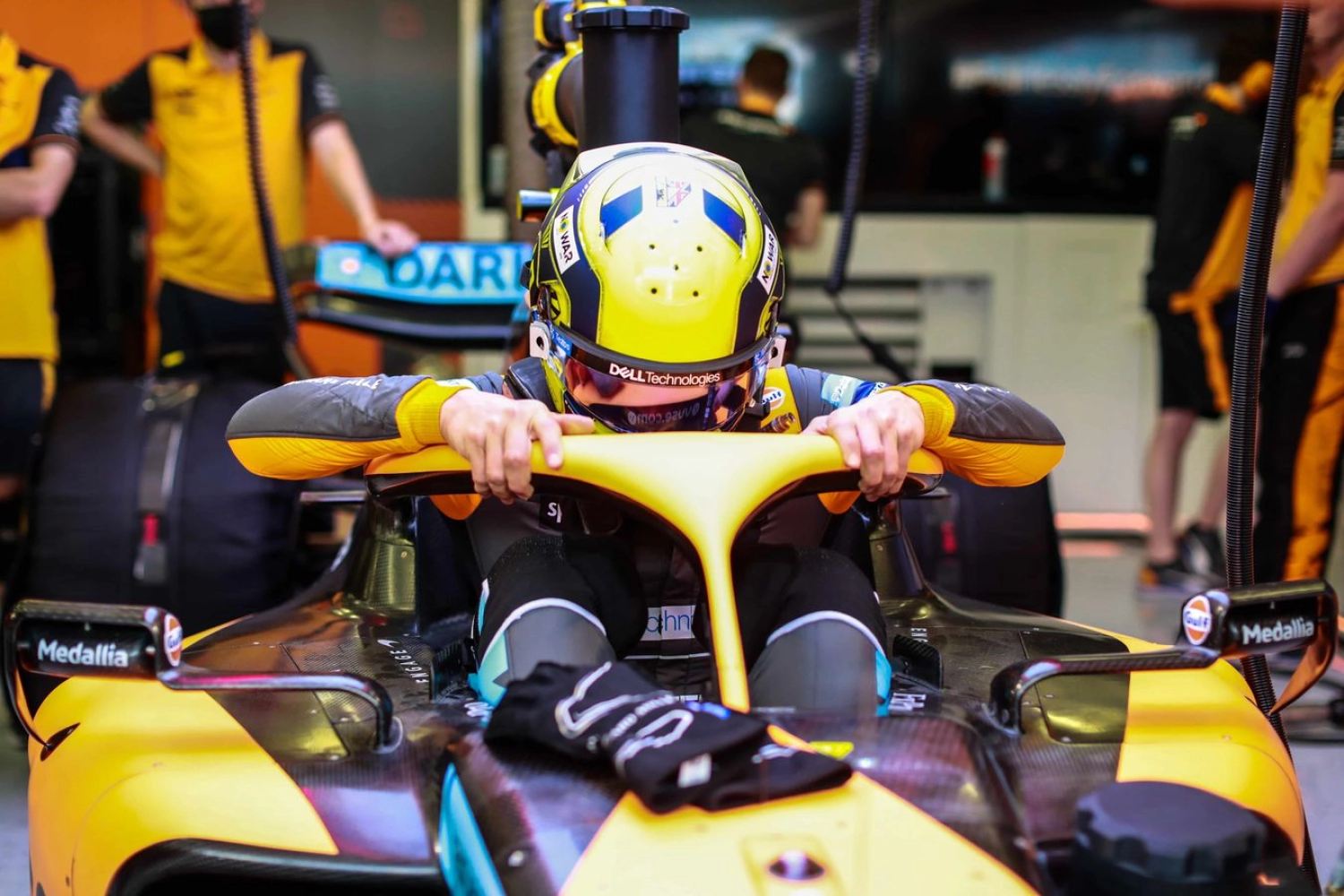 Lando Norris on track in Barcelona