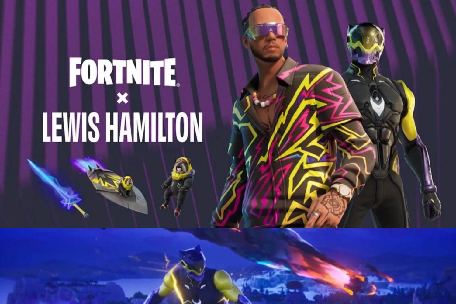 Lewis Hamilton lands on Fortnite (video)
