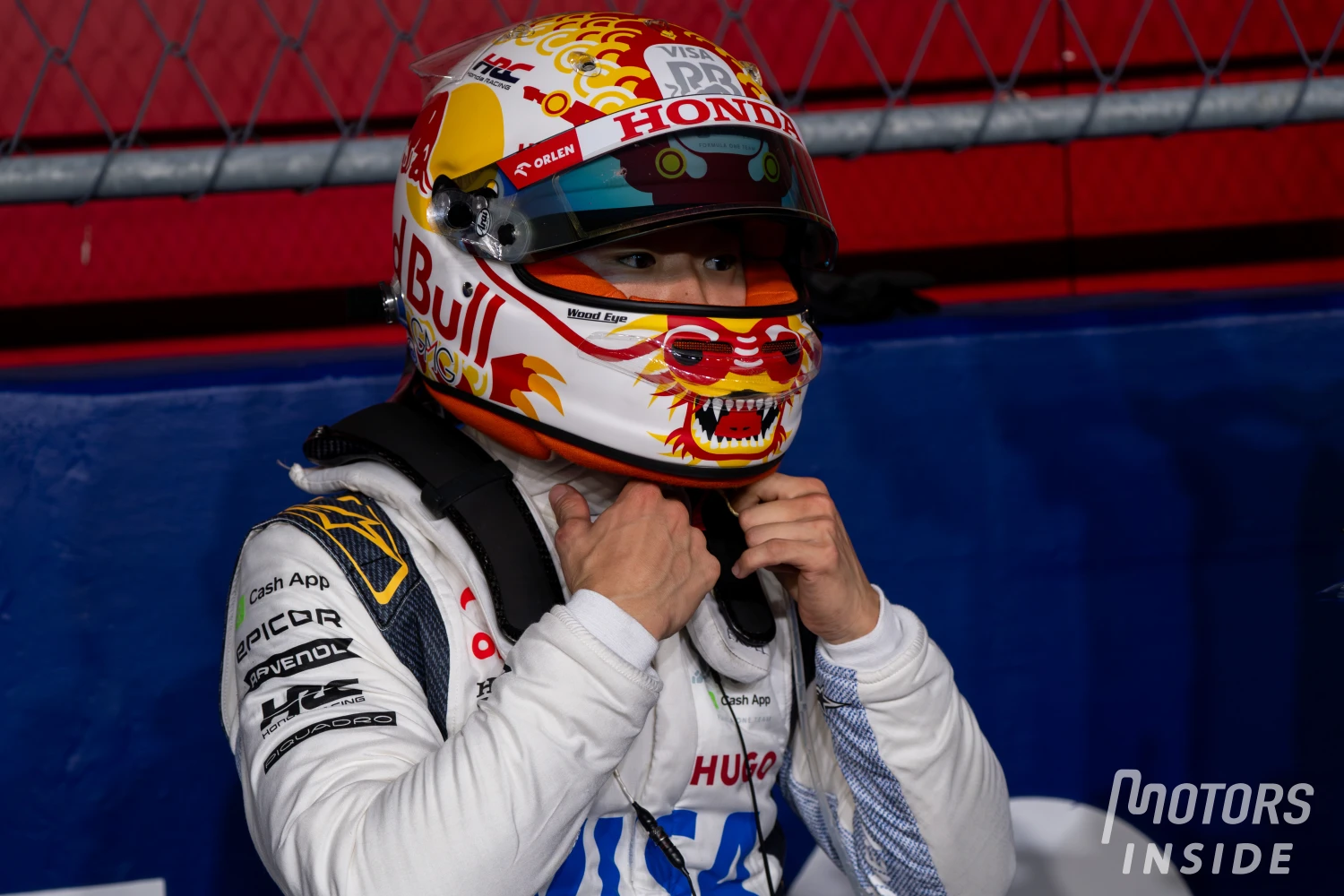 Tsunoda’s Red Bull catches fire during a roadshow