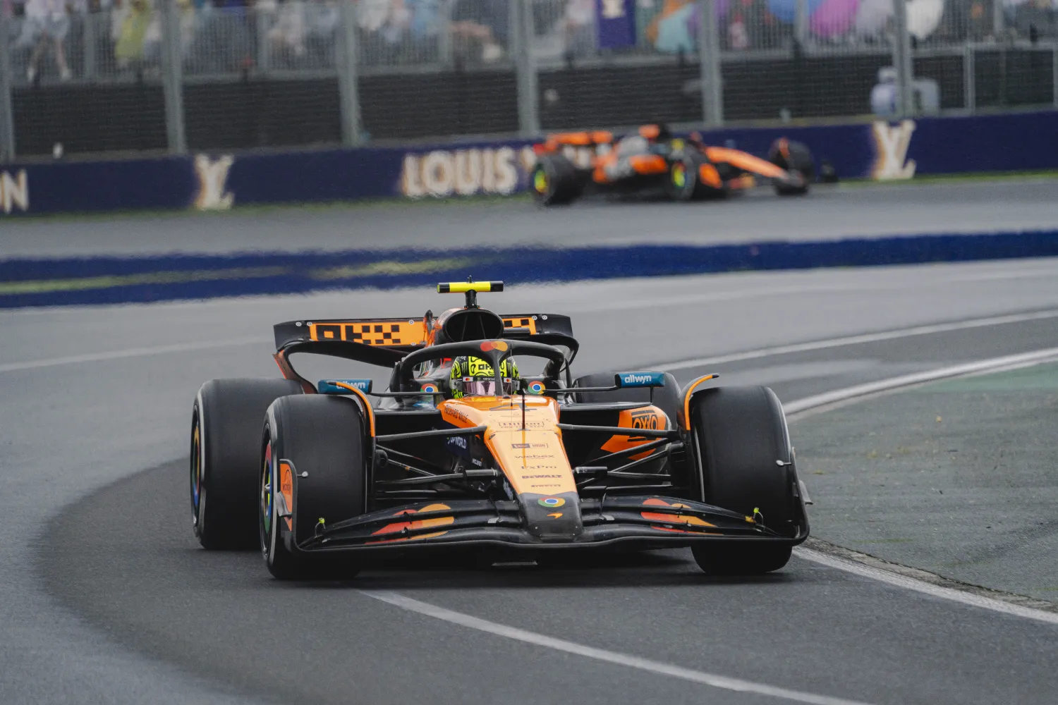 Lando Norris’s single-seater was badly damaged on its floor