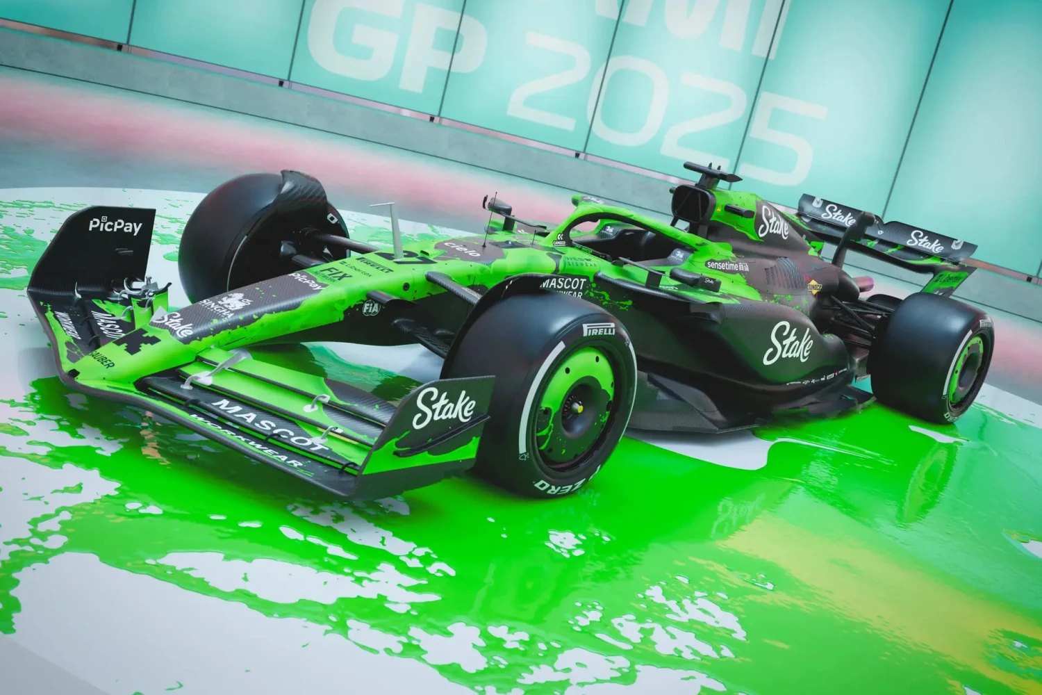 Stake F1 Team’s special livery at the Miami Grand Prix