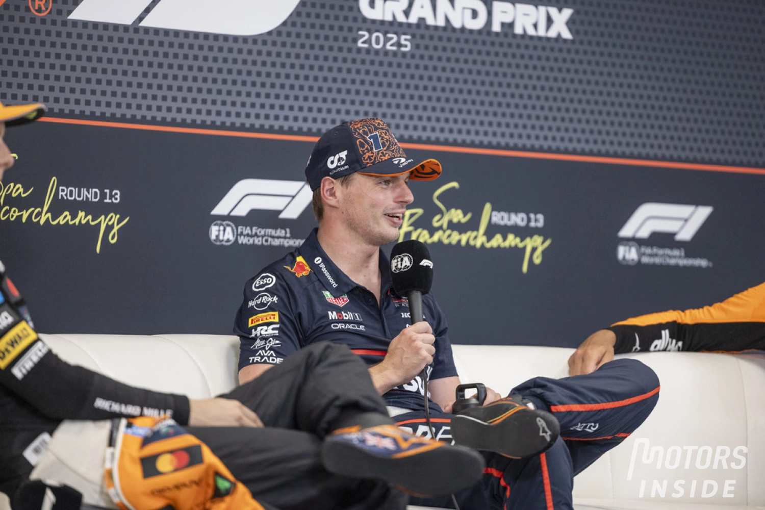 Max Verstappen reacts to his Spa Sprint victory