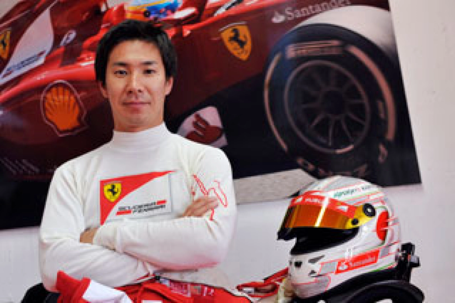 Kamui Kobayashi va piloter pour Ferrari lors d&rsquo;un roadshow