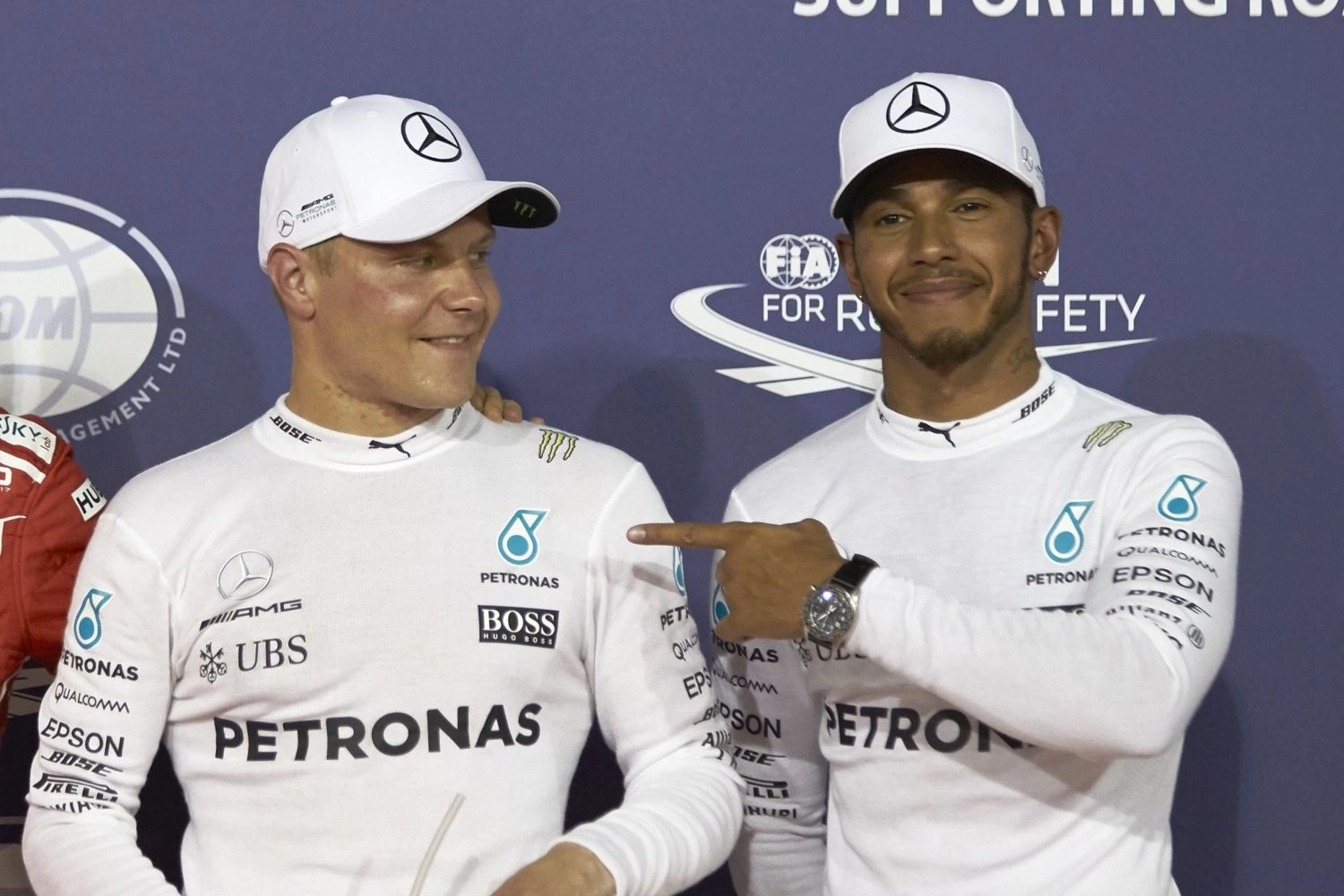 Lewis Hamilton "très heureux" de sa victoire et "fier" de Valtteri Bottas