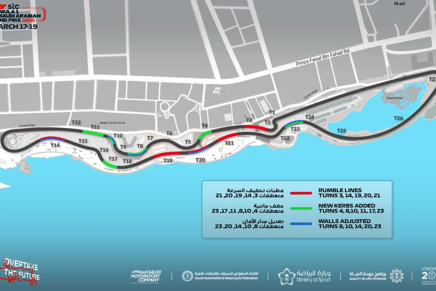 Le tracé de Djeddah encore modifié pour des questions de sécurité et sur demande des pilotes