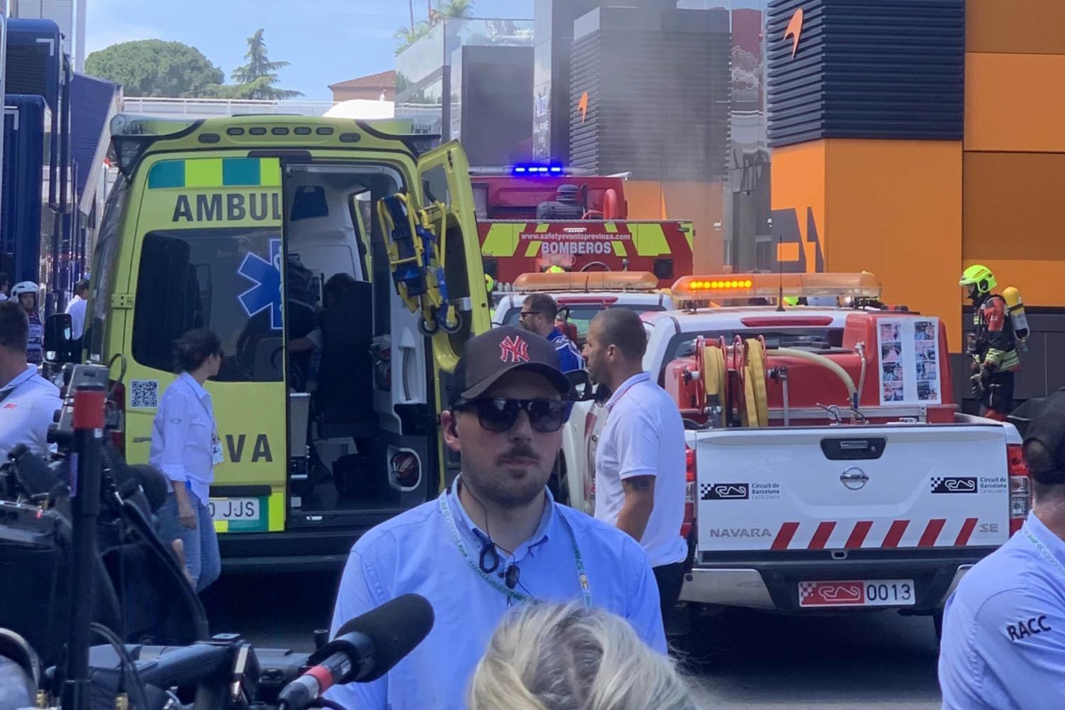 McLaren en feu en Espagne