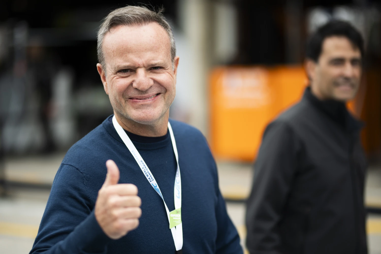 Rubens Barrichello admiratif de son fils Eduardo aux 24 Heures du Mans